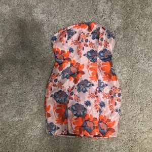 Orange print floral Dress